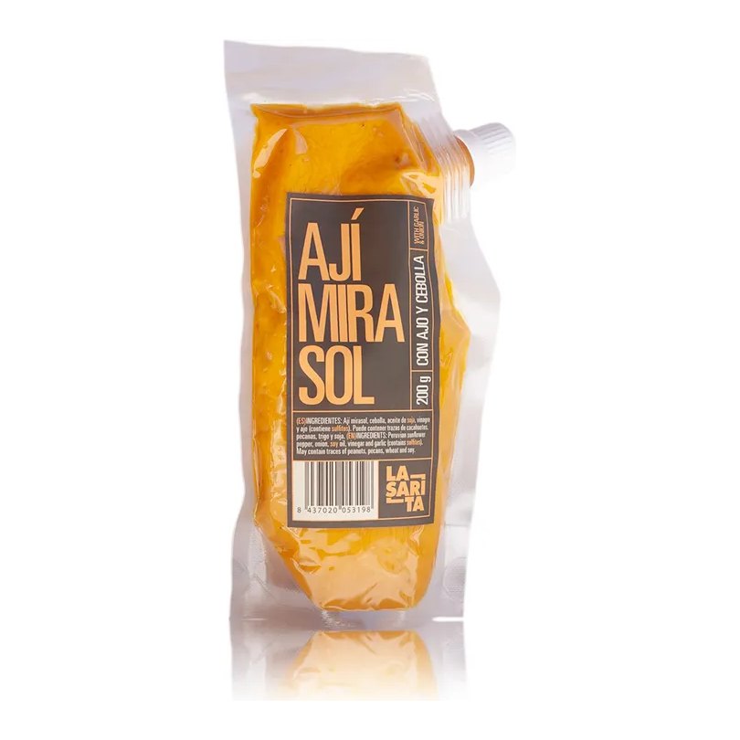 Pasta de ají mirasol con ajo y cebolla La Sarita, doypack de 200 g
